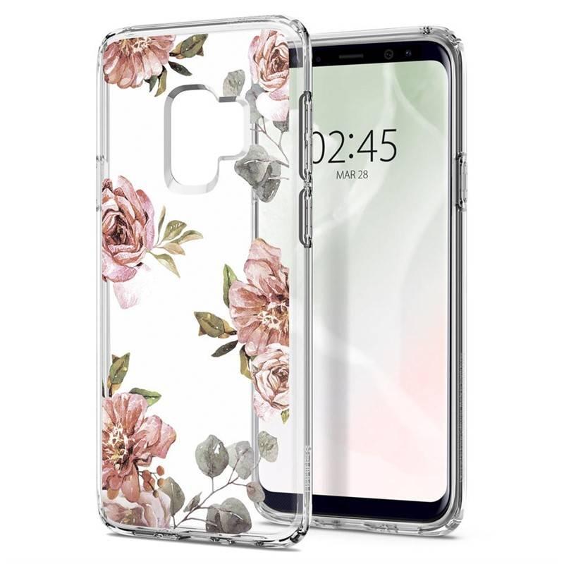 Kryt na mobil Spigen Liquid Crystal Blossom pro Samsung Galaxy S9 - květina