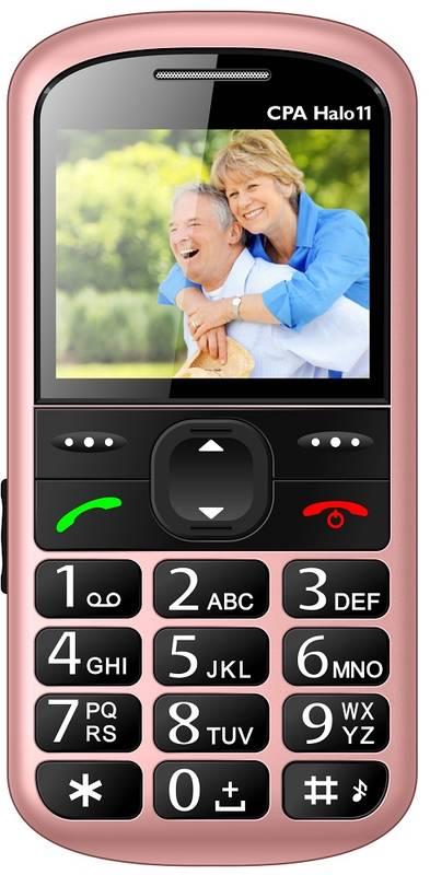 Mobilní telefon CPA Halo 11 růžový, Mobilní, telefon, CPA, Halo, 11, růžový