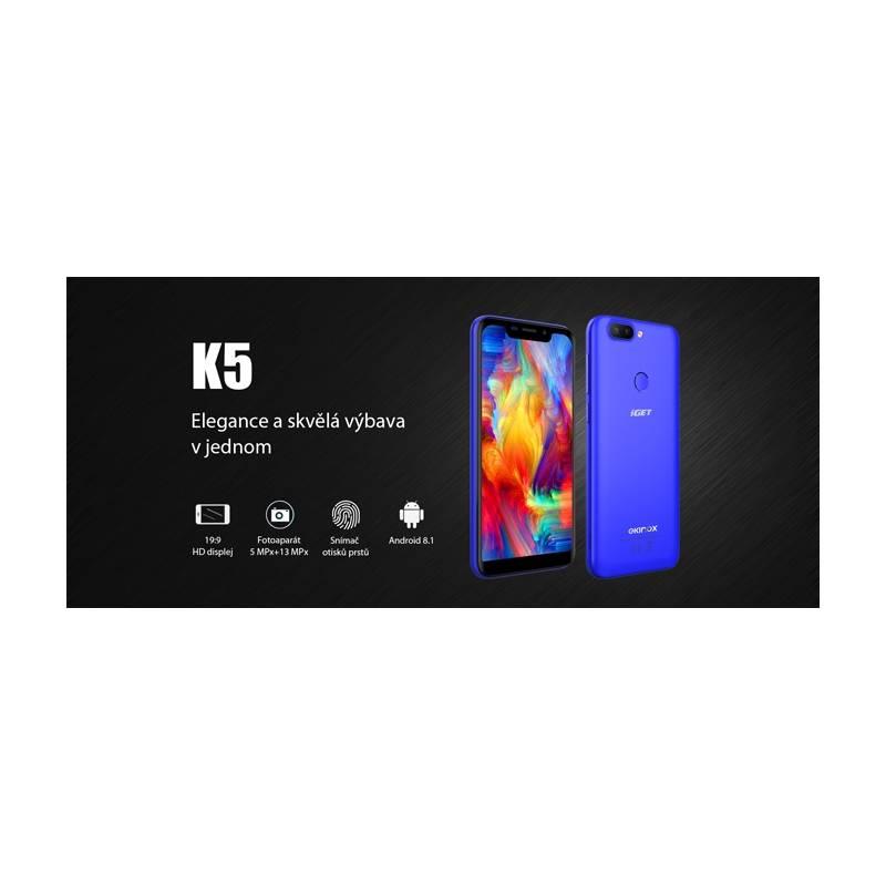 Mobilní telefon iGET Ekinox K5 DS modrý, Mobilní, telefon, iGET, Ekinox, K5, DS, modrý
