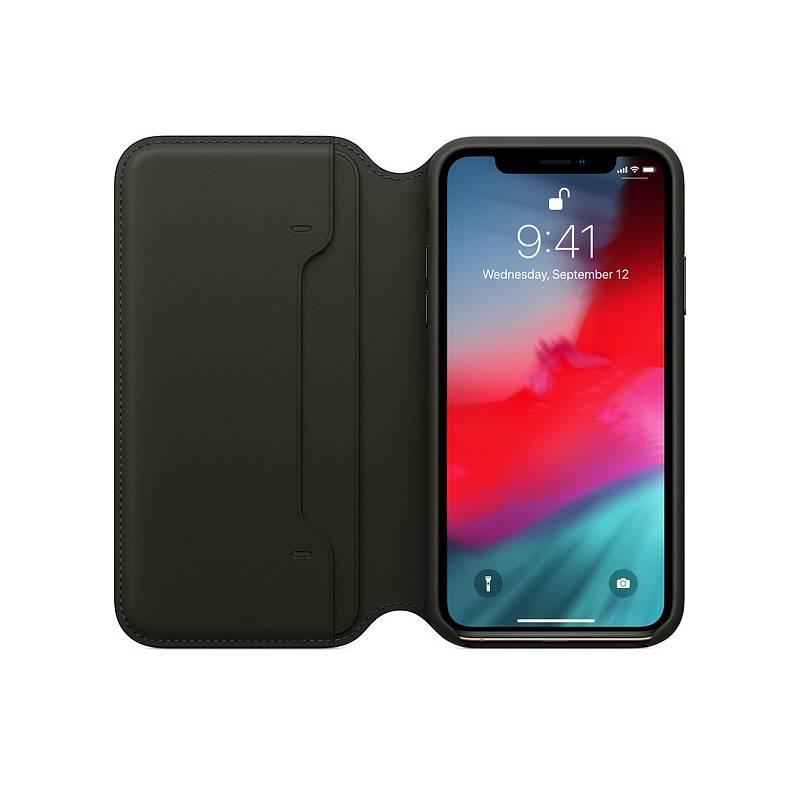 Pouzdro na mobil flipové Apple Leather Folio pro iPhone Xs černé