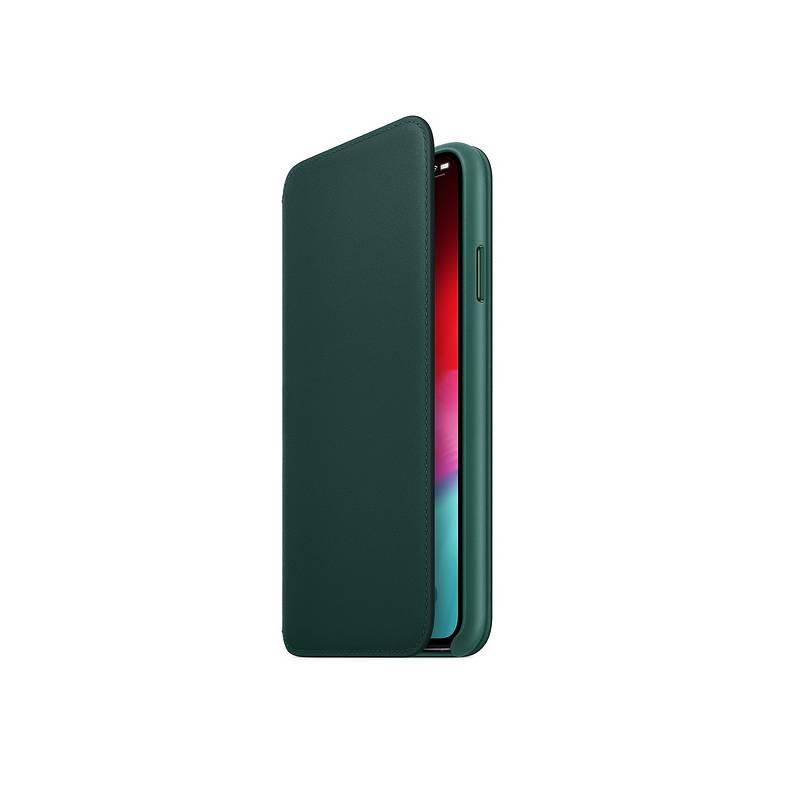 Pouzdro na mobil flipové Apple Leather Folio pro iPhone Xs Max - piniově zelené