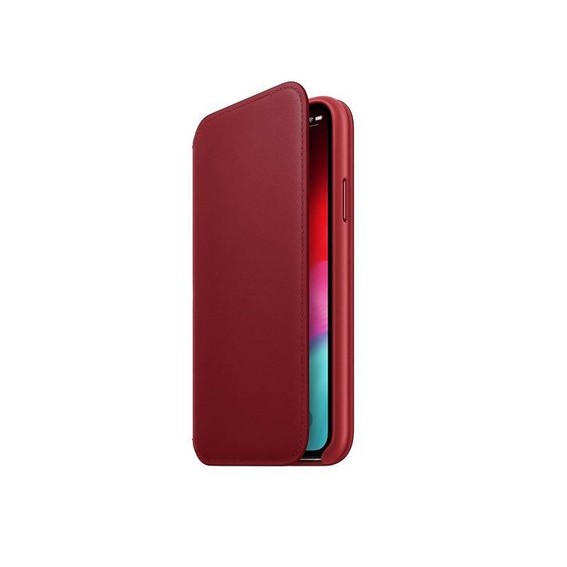 Pouzdro na mobil flipové Apple Leather Folio pro iPhone Xs - RED červené