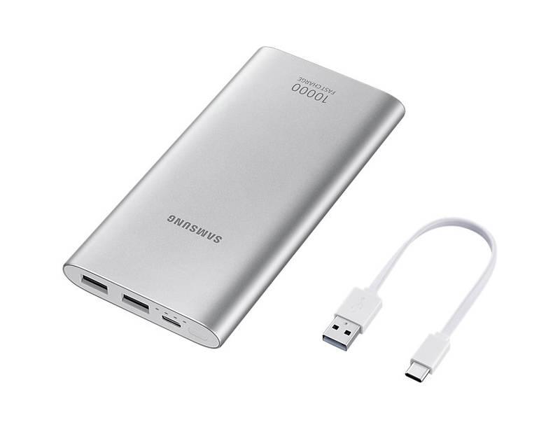 Powerbank Samsung EB-P1100C 10000 mAh, FastCharge, USB-C stříbrná