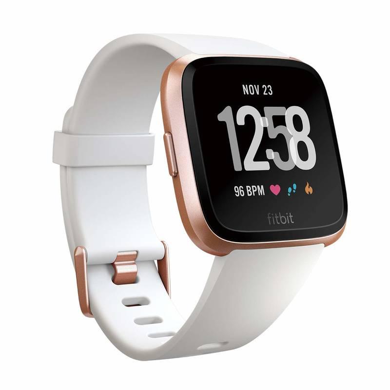 Chytré hodinky Fitbit Versa - White Band Rose Gold Case