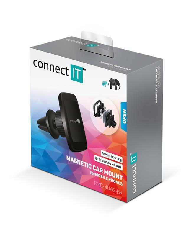 Držák na mobil Connect IT InCarz 6Strong360, magnetický, do mřížky černý