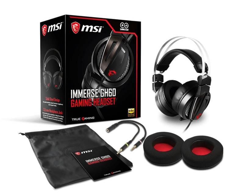 Headset MSI Immerse GH60 černý, Headset, MSI, Immerse, GH60, černý
