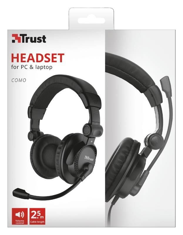 Headset Trust Como černý, Headset, Trust, Como, černý