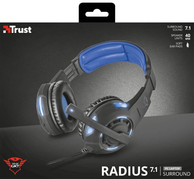 Headset Trust GXT 350 7.1 Bass černý