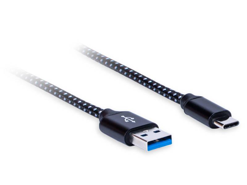 Kabel AQ USB USB-C, 1m černý, Kabel, AQ, USB, USB-C, 1m, černý