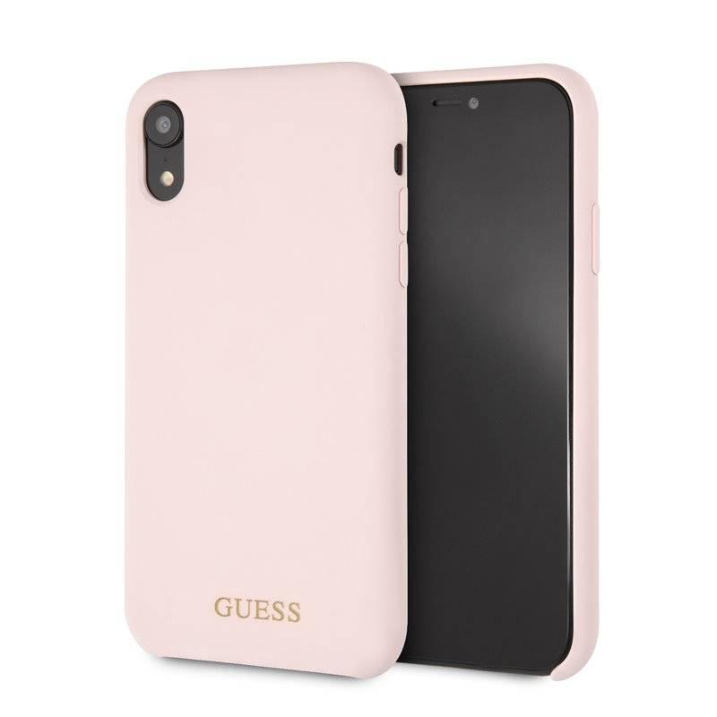 Kryt na mobil Guess Silicone Cover pro Apple iPhone XR - světle růžový