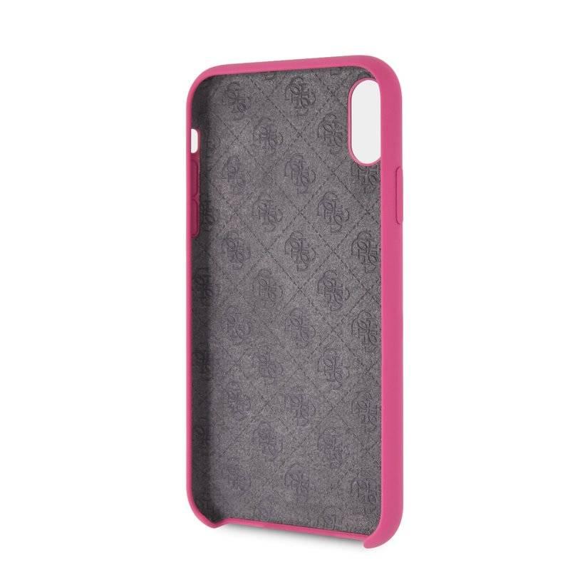 Kryt na mobil Guess Silicone Cover pro Apple iPhone XR - tmavě růžový, Kryt, na, mobil, Guess, Silicone, Cover, pro, Apple, iPhone, XR, tmavě, růžový