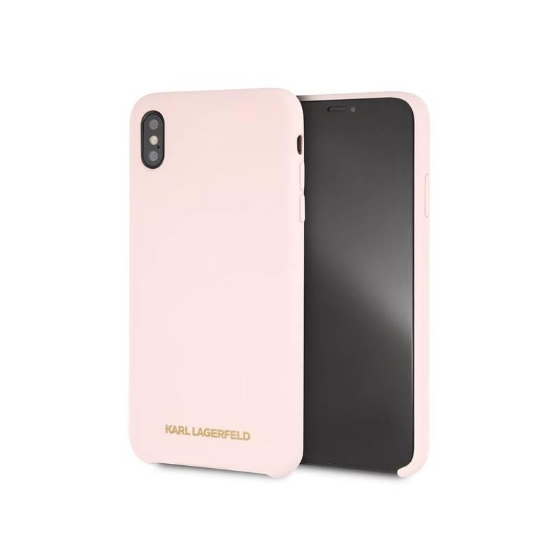 Kryt na mobil Karl Lagerfeld Silicone Case pro Apple iPhone X Xs růžový