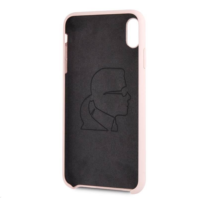 Kryt na mobil Karl Lagerfeld Silicone Case pro Apple iPhone Xs Max růžový