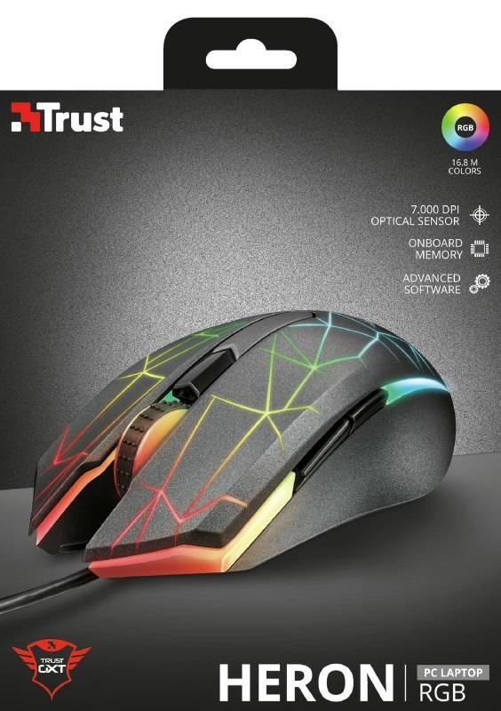 Myš Trust GXT 170 Heron RGB černá