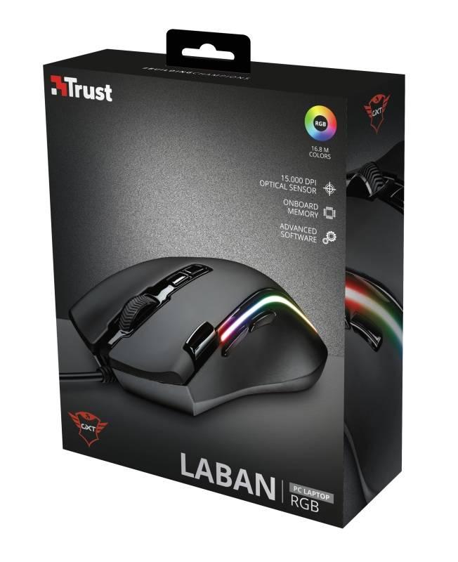 Myš Trust GXT 188 Laban RGB černá
