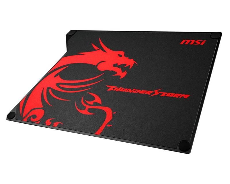 Podložka pod myš MSI GAMING Thunderstorm Aluminium, 32 x 22,5 cm černá červená