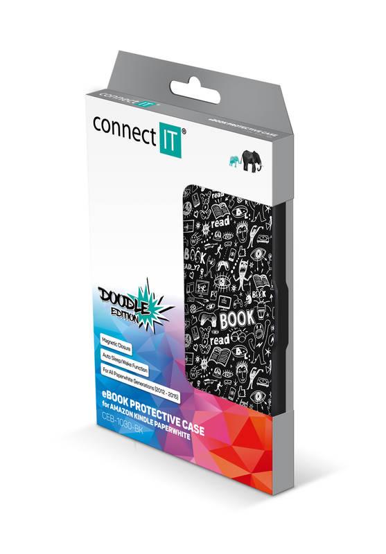 Pouzdro pro čtečku e-knih Connect IT Doodle pro Amazon Kindle Paperwhite černé, Pouzdro, pro, čtečku, e-knih, Connect, IT, Doodle, pro, Amazon, Kindle, Paperwhite, černé
