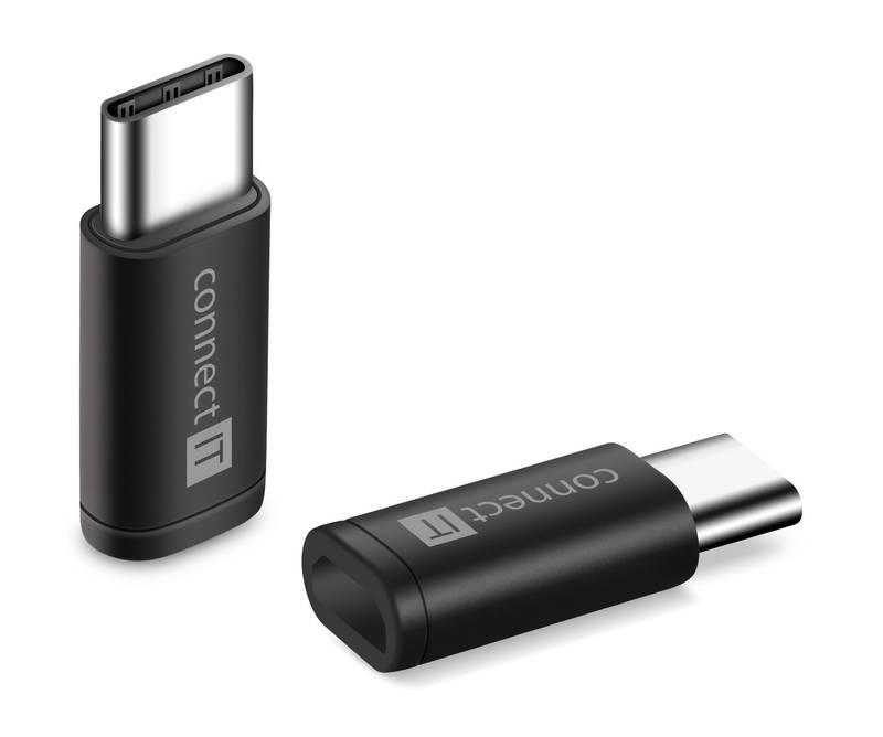 Redukce Connect IT Wirez Micro USB USB-C černá, Redukce, Connect, IT, Wirez, Micro, USB, USB-C, černá