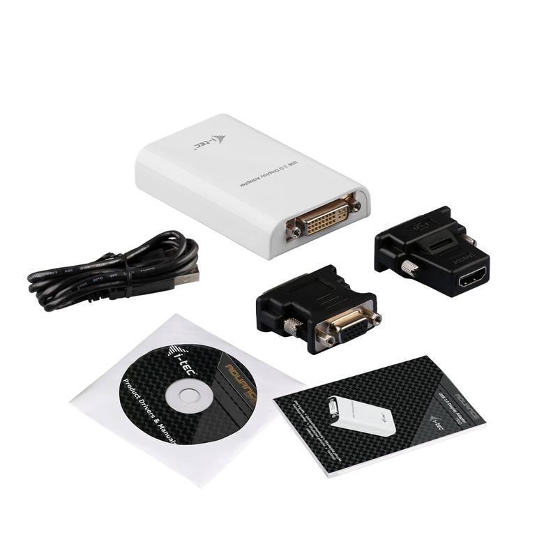 Adaptér i-tec Advance USB 3.0 DVI, HDMI, VGA bílá, Adaptér, i-tec, Advance, USB, 3.0, DVI, HDMI, VGA, bílá