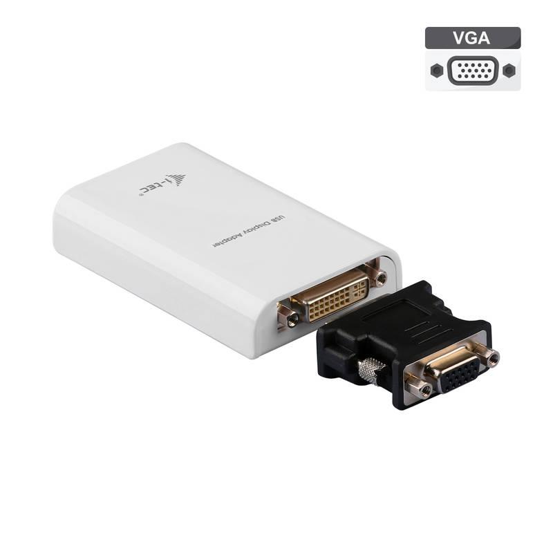 Adaptér i-tec Advance USB DVI, HDMI, VGA bílá
