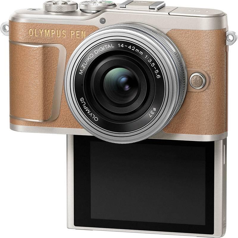 Digitální fotoaparát Olympus PEN E-PL9 14-42 EZ Pancake stříbrný hnědý