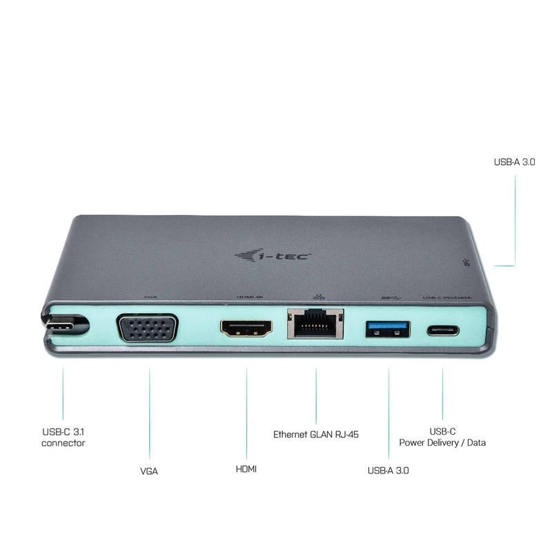 Dokovací stanice i-tec USB-C 4K HDMI, VGA, 20cm USB-C kabel