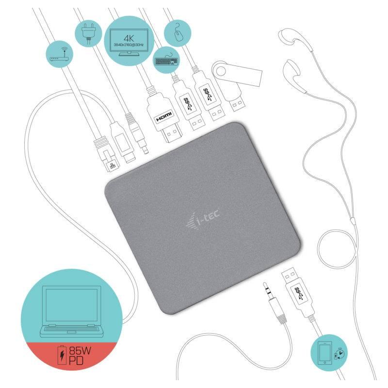 Dokovací stanice i-tec USB-C Metal 4K Power Adapter 100W