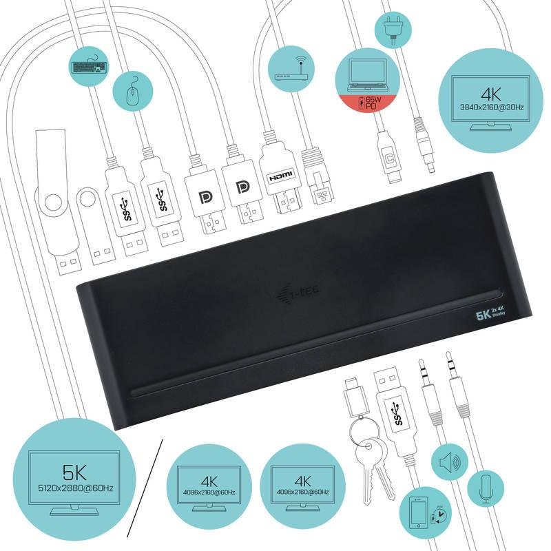 Dokovací stanice i-tec USB-C USB-A 3.0 3x 4K Power Adapter 135W