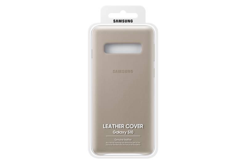 Kryt na mobil Samsung Leather Cover pro Galaxy S10 šedý