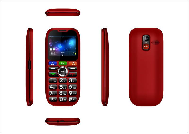 Mobilní telefon CUBE 1 S100 Senior Dual SIM červený