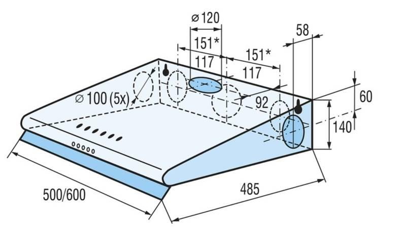 Odsavač par Mora OP 531 W bílý