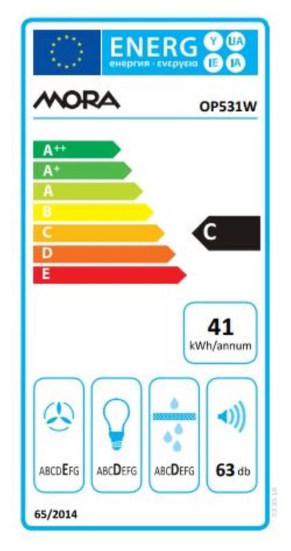 Odsavač par Mora OP 531 W bílý