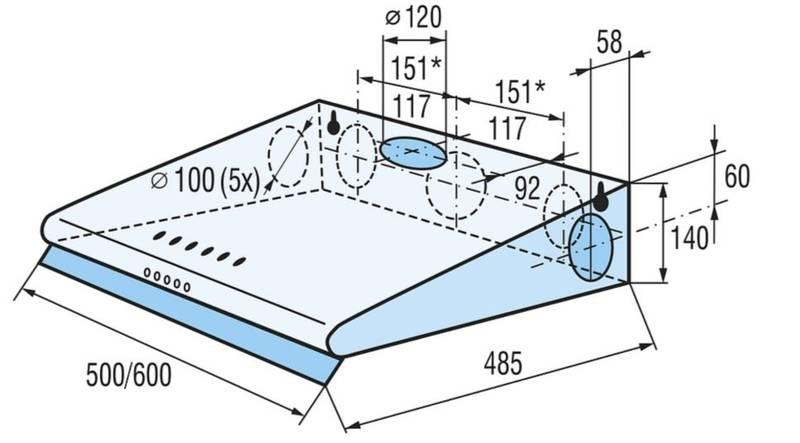 Odsavač par Mora OP 631 W bílý