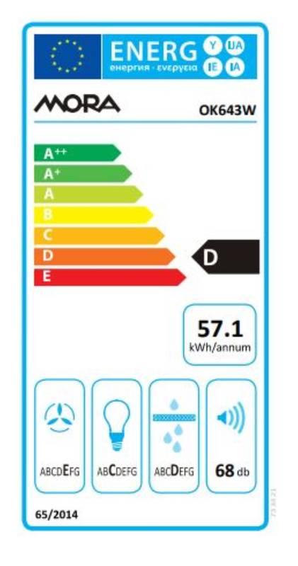 Odsavač par Mora Premium OK 643 W bílý