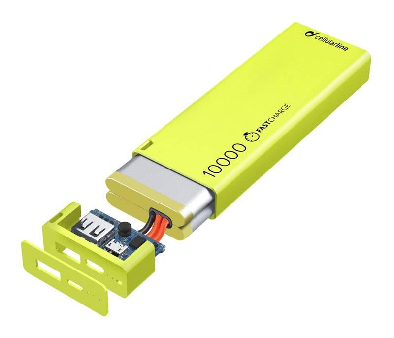 Powerbank CellularLine Freepower Slim, 10000mAh zelená