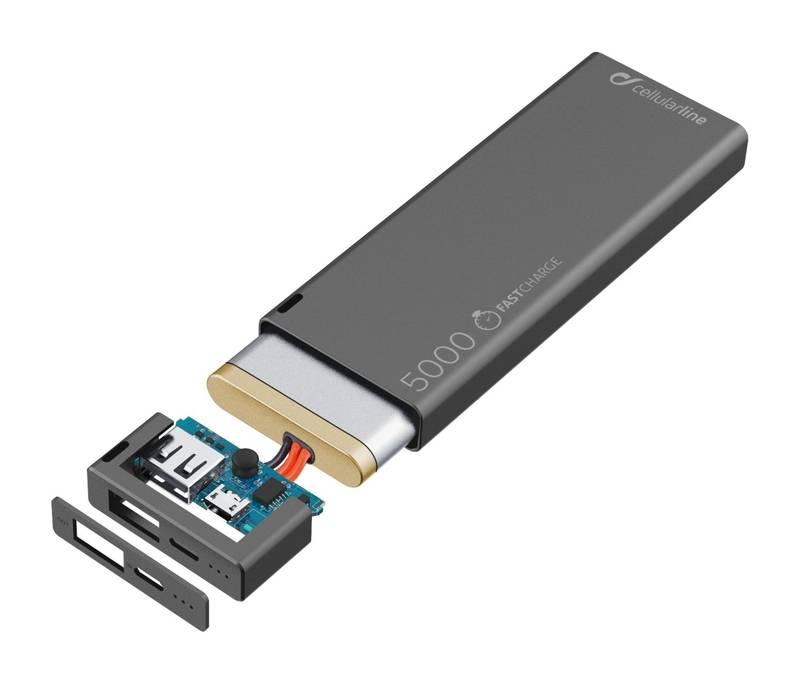 Powerbank CellularLine Freepower Slim, 5000mAh černá