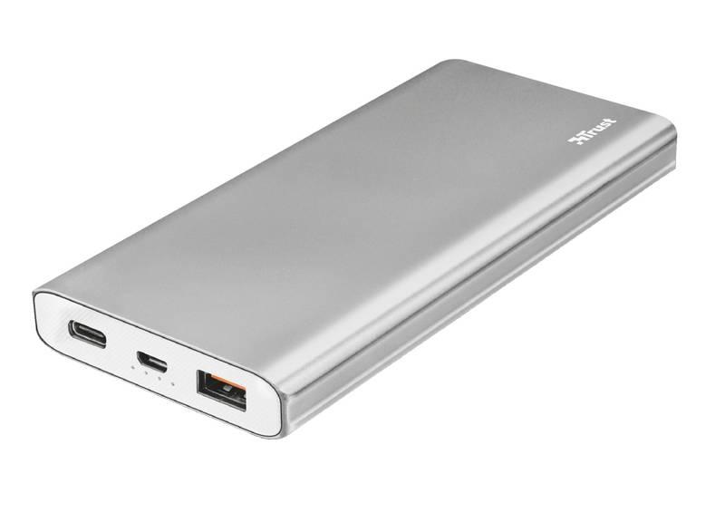 Powerbank Trust Omni Thin 10000mAh, USB-C, QC 3.0 stříbrná, Powerbank, Trust, Omni, Thin, 10000mAh, USB-C, QC, 3.0, stříbrná