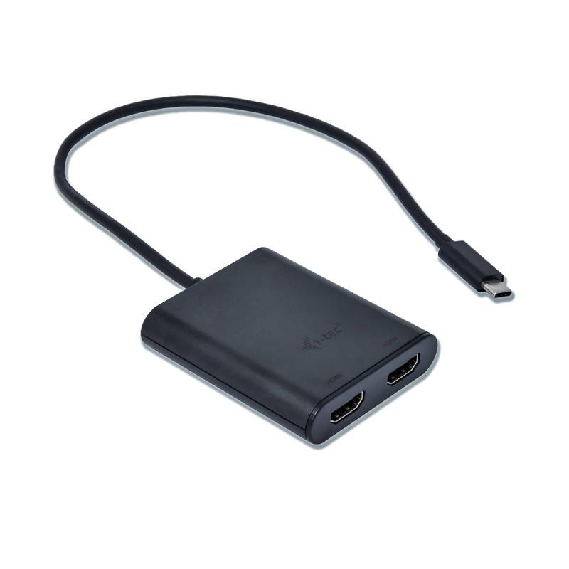 Adaptér i-tec USB-C 2x HDMI černá, Adaptér, i-tec, USB-C, 2x, HDMI, černá