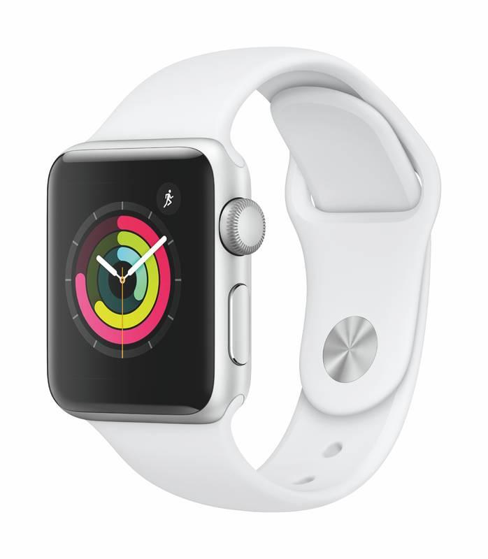 Chytré hodinky Apple Watch Series 3 GPS 38mm pouzdro ze stříbrného hliníku - bílý sportovní řemínek, Chytré, hodinky, Apple, Watch, Series, 3, GPS, 38mm, pouzdro, ze, stříbrného, hliníku, bílý, sportovní, řemínek