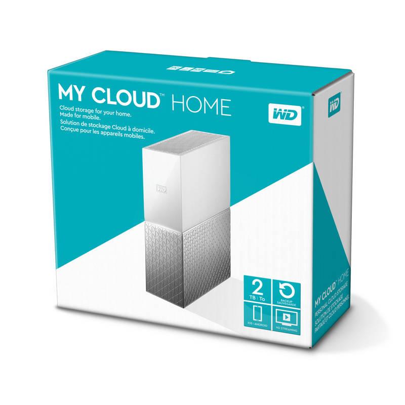 Datové uložiště Western Digital My Cloud Home 2TB stříbrné bílé, Datové, uložiště, Western, Digital, My, Cloud, Home, 2TB, stříbrné, bílé