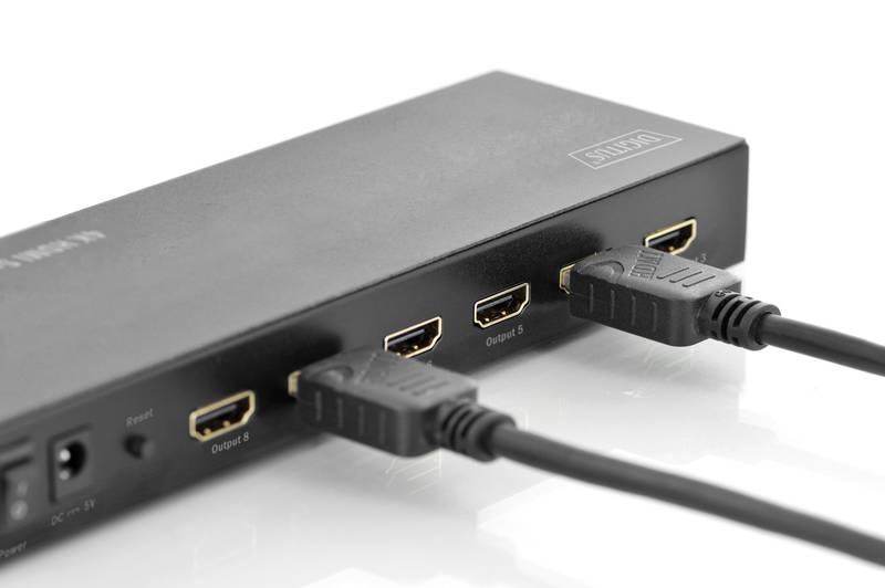 HDMI rozbočovač Digitus 8 port, podpora 4K černý, HDMI, rozbočovač, Digitus, 8, port, podpora, 4K, černý