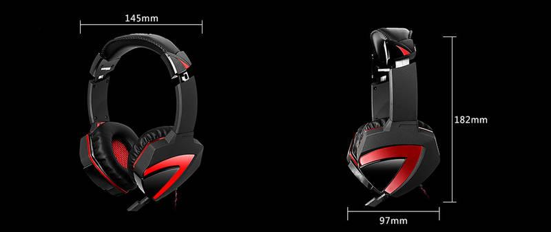 Headset A4Tech Bloody G501, 7.1 černý červený, Headset, A4Tech, Bloody, G501, 7.1, černý, červený