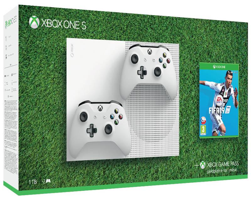 Herní konzole Microsoft Xbox One S 1 TB 2 ovladače FIFA 19