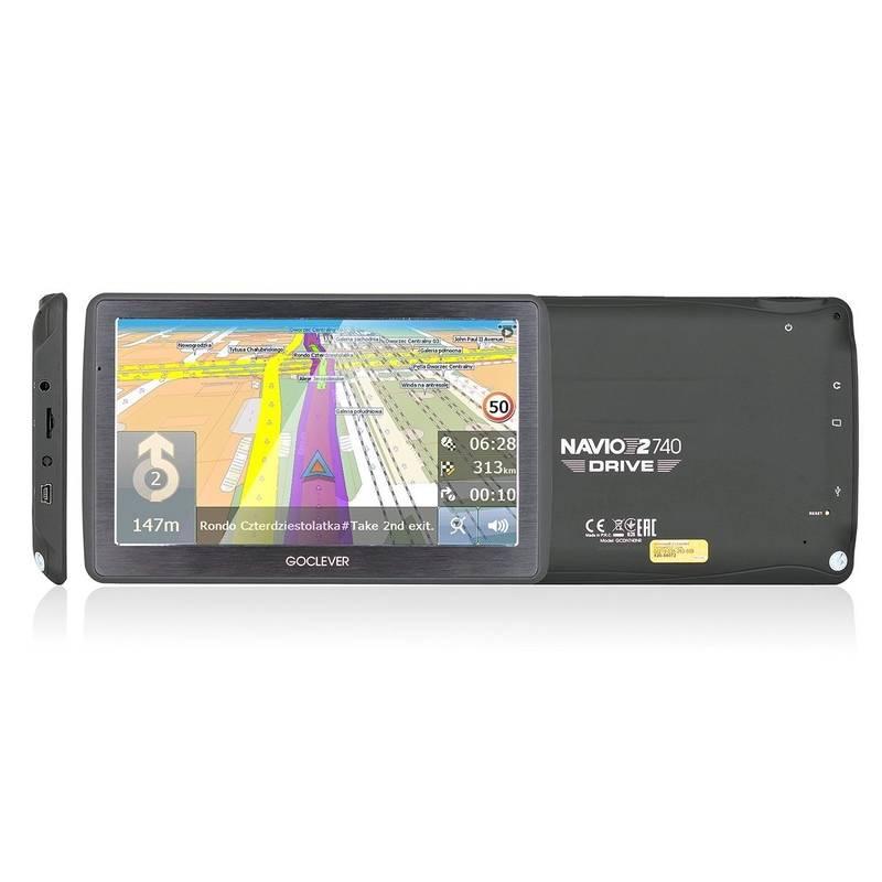 Navigační systém GPS GoClever Navio 2 740 MapFactor Lifetime černá