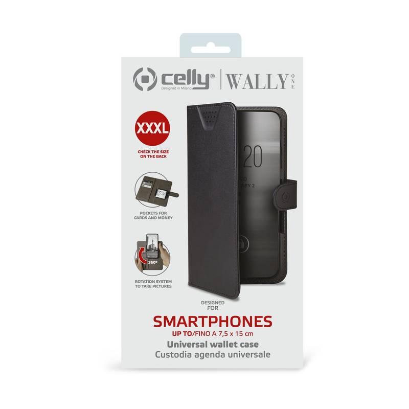 Pouzdro na mobil flipové Celly Wally One, 3XL pro 5,5" - 6,0" černé