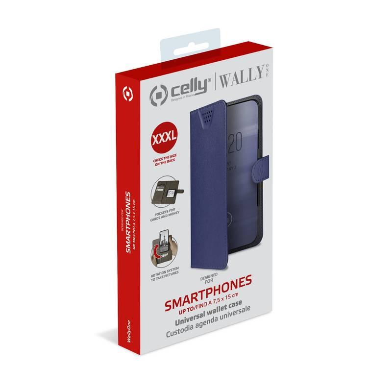 Pouzdro na mobil flipové Celly Wally One, 3XL pro 5,5" - 6,0" modré