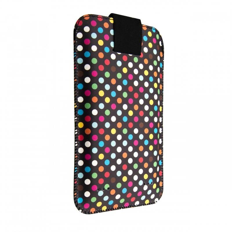 Pouzdro na mobil flipové FIXED Soft Slim Elements 5XL - rainbow dots