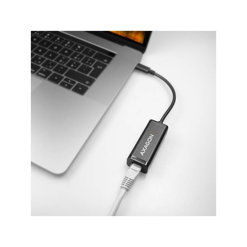 Redukce Axagon USB-C RJ45 černá