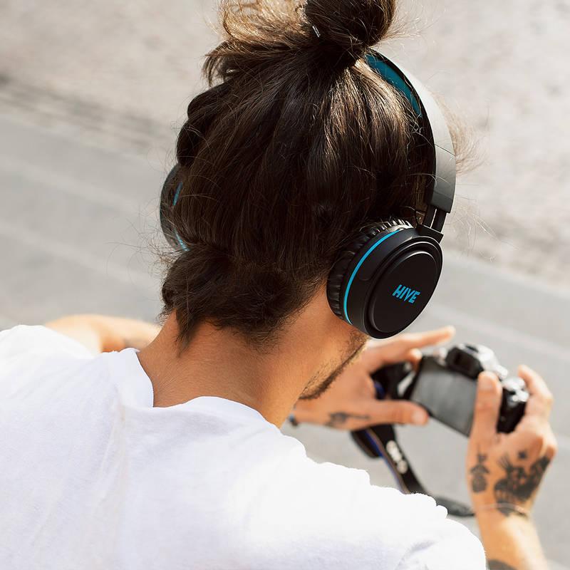 Sluchátka Niceboy HIVE XL černá tyrkysová