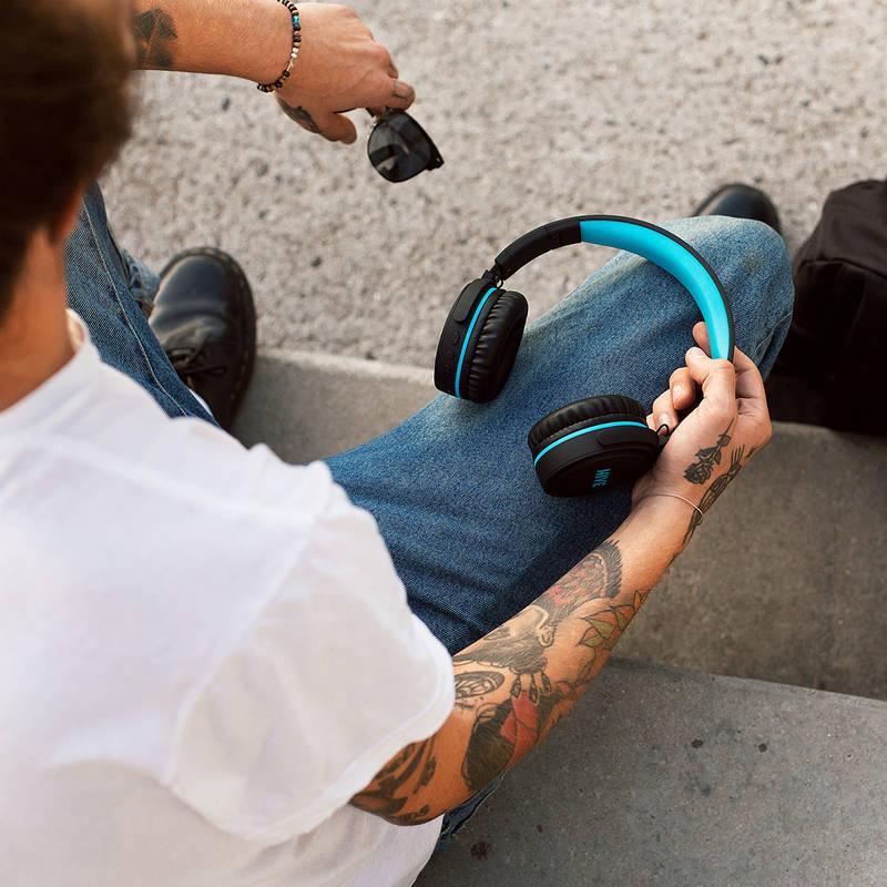 Sluchátka Niceboy HIVE XL černá tyrkysová